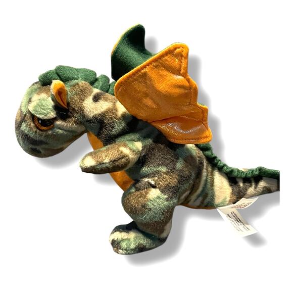 Ty Beanie Baby Plush Dragon Razor Shimmer Camouflage Orange Stuffed Animal 6” - Picture 1 of 10